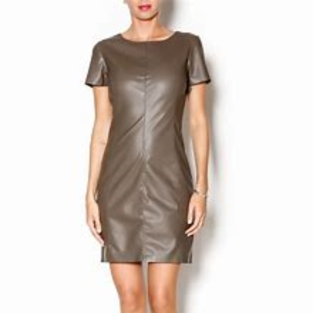 BB Dakota Darlie Tabacco Faux Leather Dress Size 0
